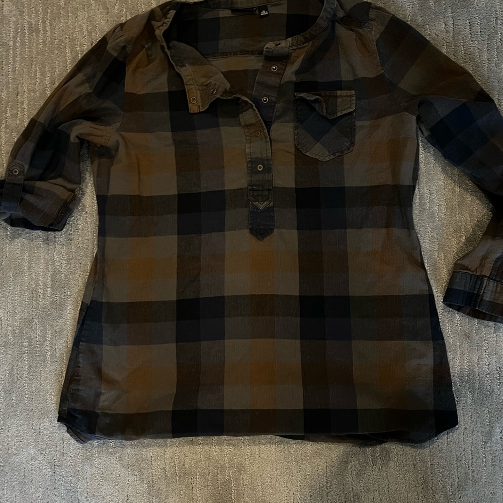 Plaid Button-Up Shirt